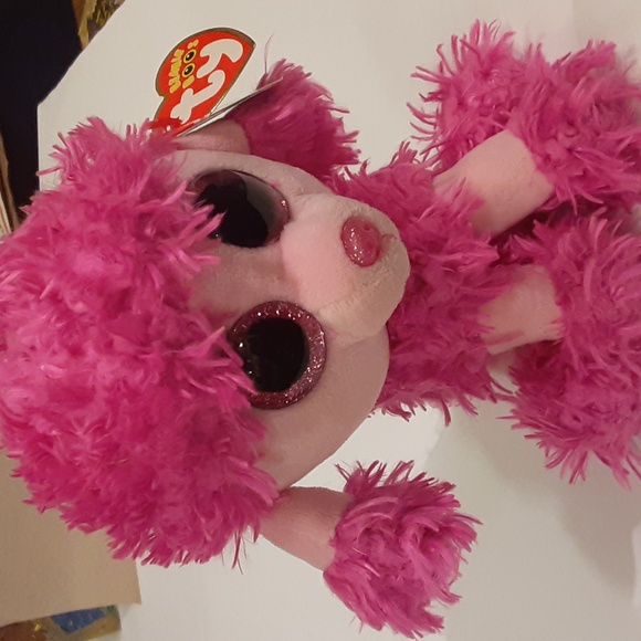 "Patsy" Poodle TY Beanie Boo, 2016, 6", Glittery big eyes, Pink, Poly/Plastic - Picture 6 of 11